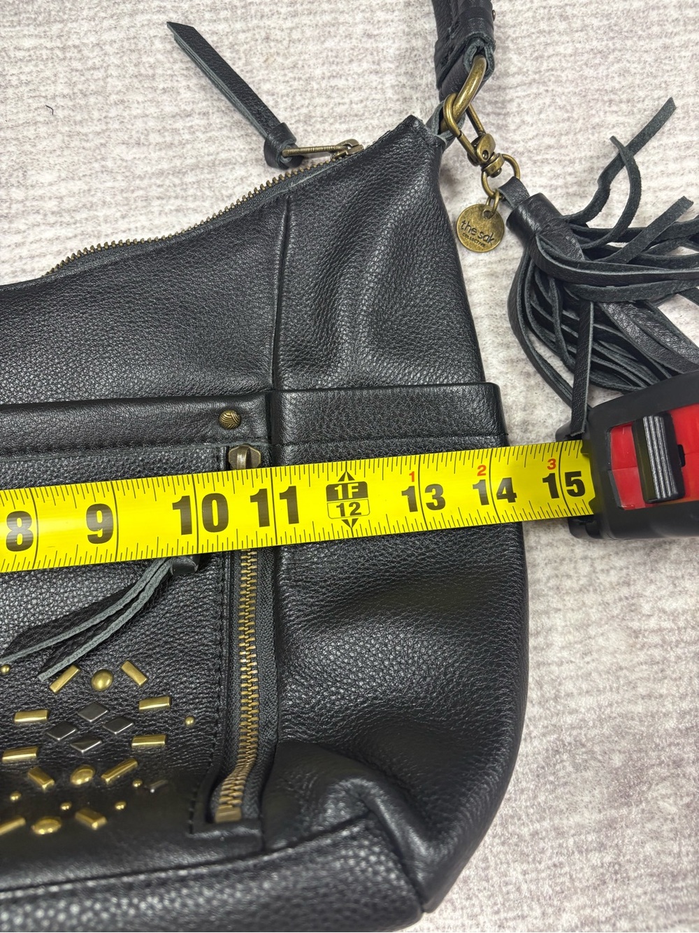 The Sak Keira Hobo Black Leather Shoulder Bag Y2K Everyday Boho Western - Picture 4 of 13